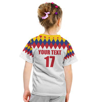 Custom Colombia Football Kid T Shirt Retro White Style
