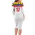 Custom Colombia Football Long Sleeve Bodycon Dress Retro White Style