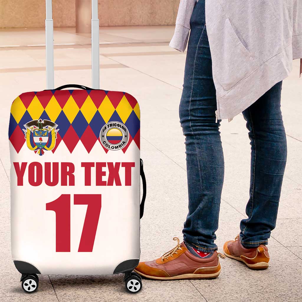 Custom Colombia Football Luggage Cover Retro White Style