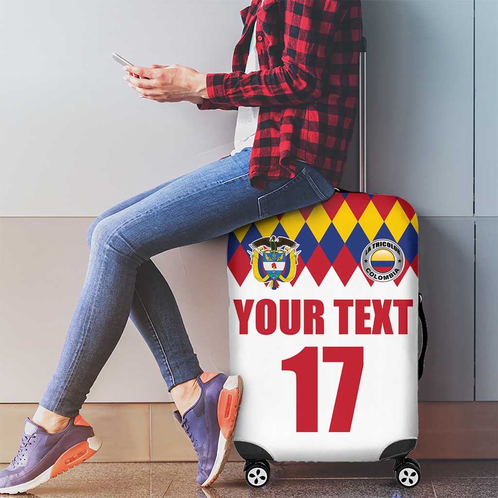 Custom Colombia Football Luggage Cover Retro White Style