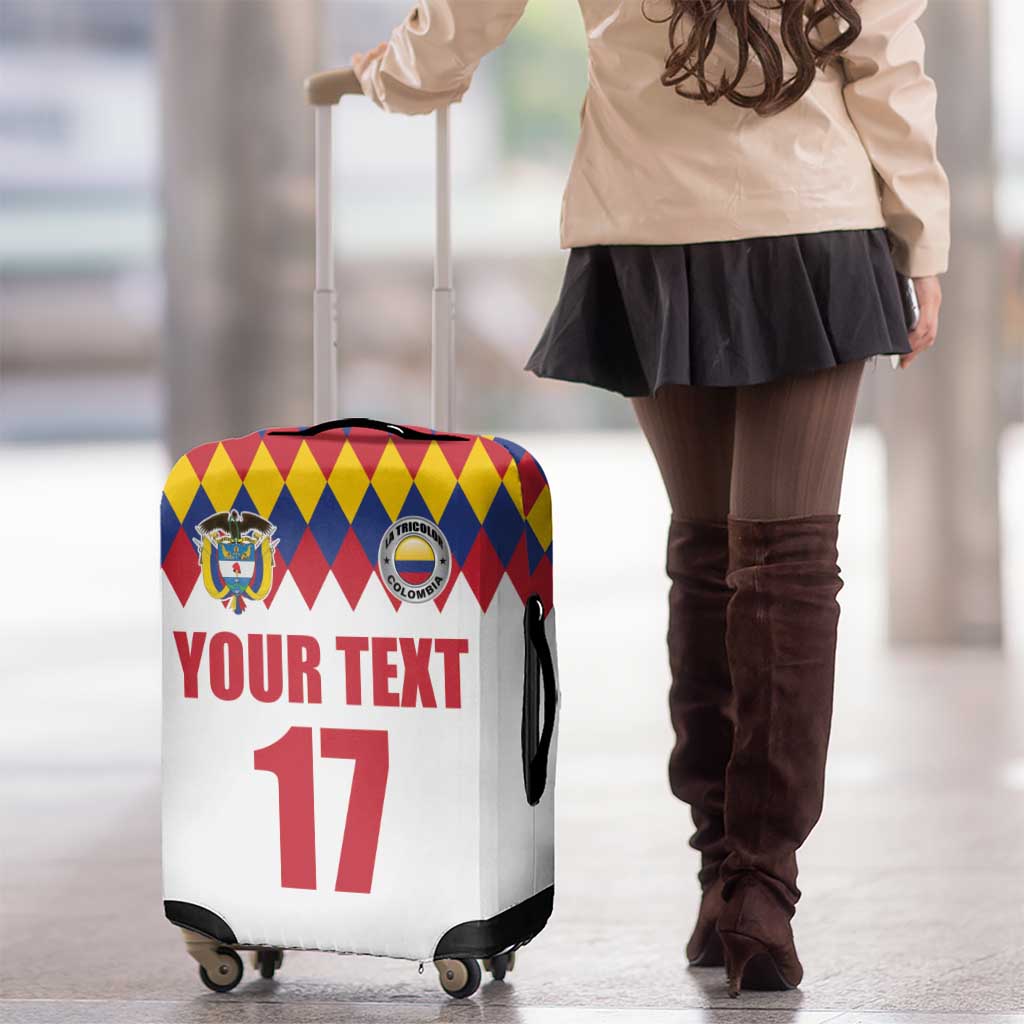 Custom Colombia Football Luggage Cover Retro White Style
