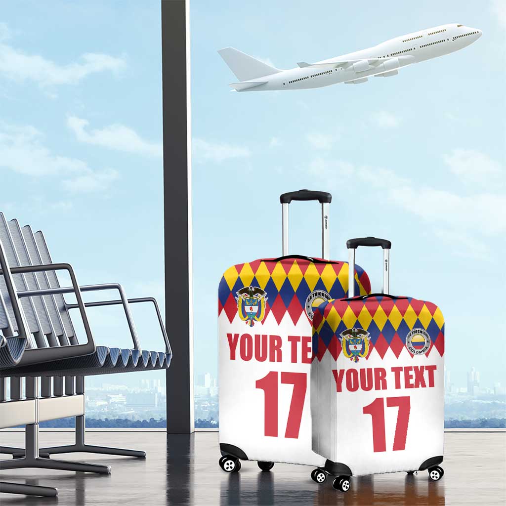 Custom Colombia Football Luggage Cover Retro White Style