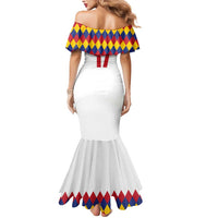 Custom Colombia Football Mermaid Dress Retro White Style