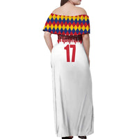 Custom Colombia Football Off Shoulder Maxi Dress Retro White Style
