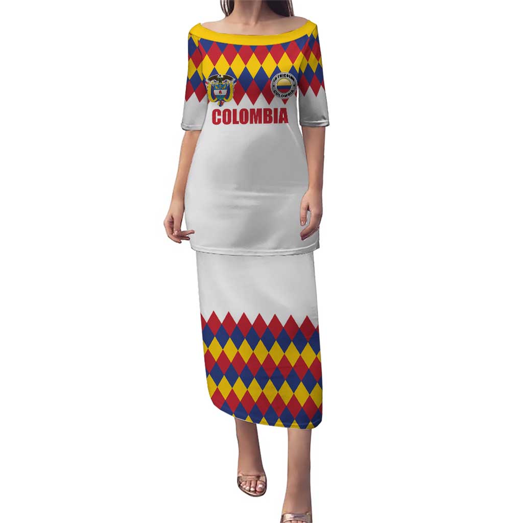 Custom Colombia Football Puletasi Retro White Style