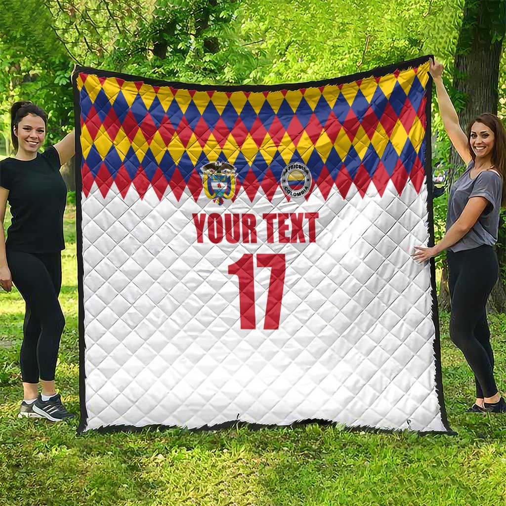 Custom Colombia Football Quilt Retro White Style