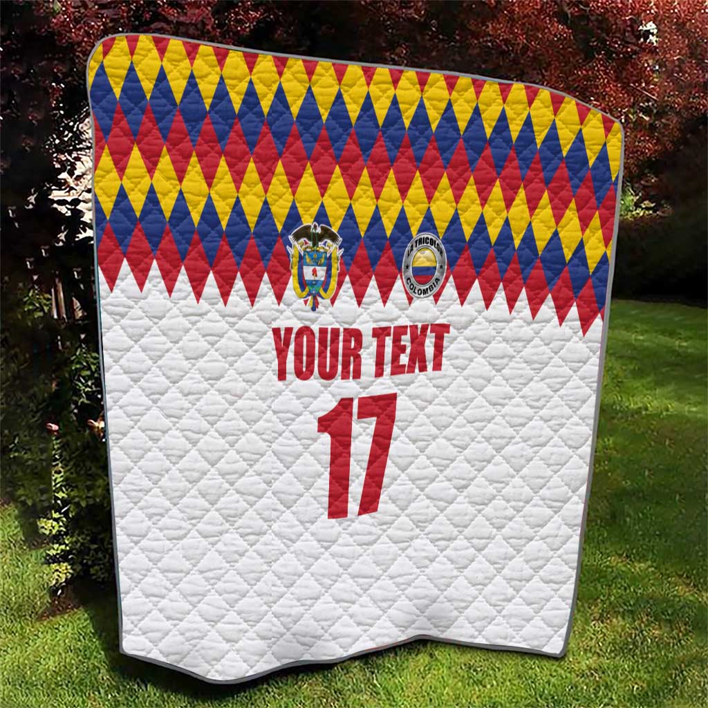 Custom Colombia Football Quilt Retro White Style