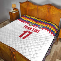 Custom Colombia Football Quilt Retro White Style