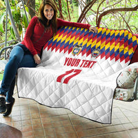 Custom Colombia Football Quilt Retro White Style