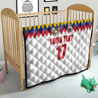 Custom Colombia Football Quilt Retro White Style