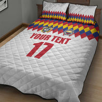 Custom Colombia Football Quilt Bed Set Retro White Style
