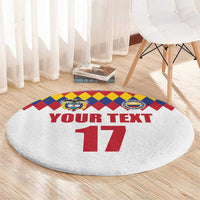Custom Colombia Football Round Carpet Retro White Style