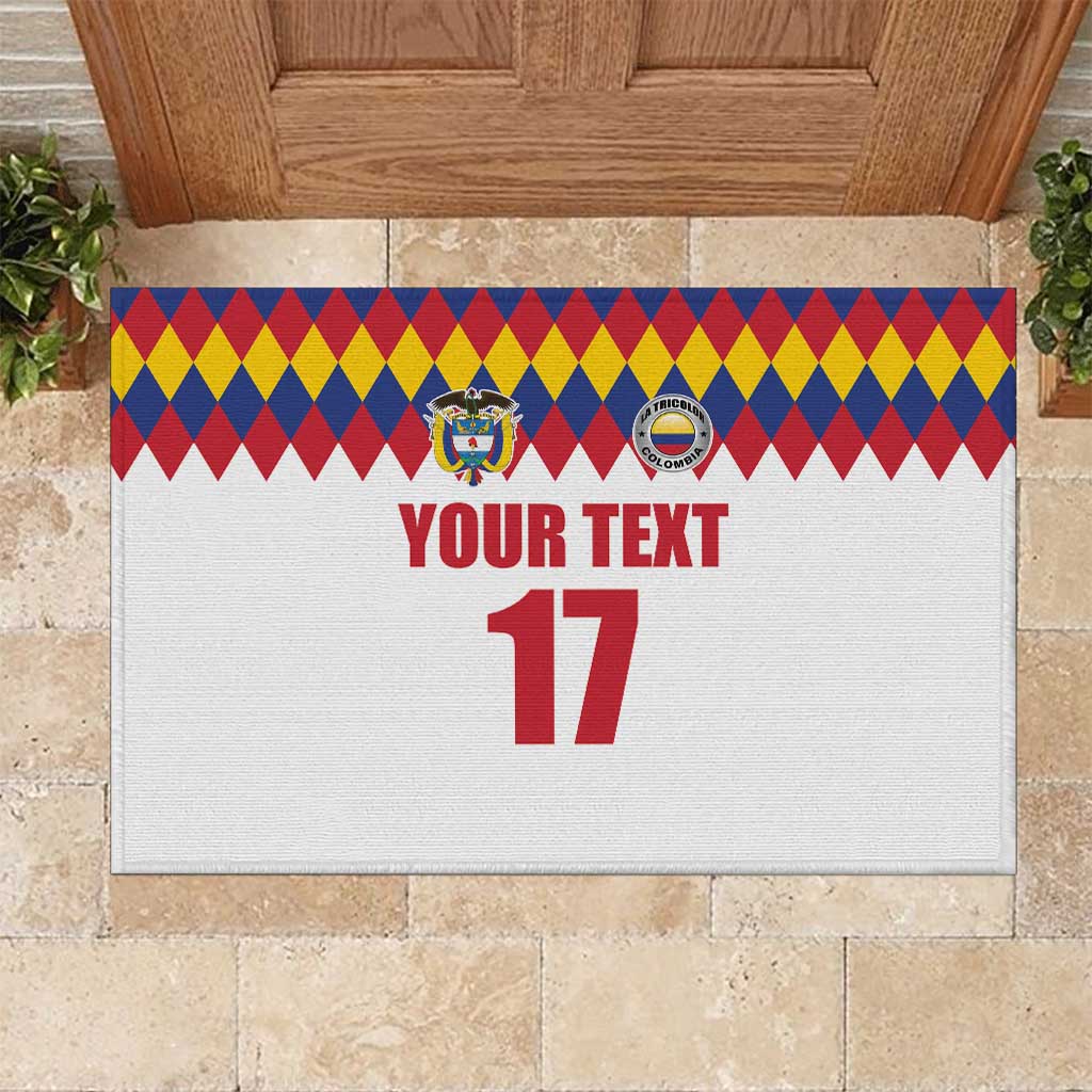 Custom Colombia Football Rubber Doormat Retro White Style