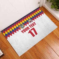 Custom Colombia Football Rubber Doormat Retro White Style