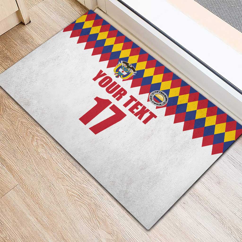 Custom Colombia Football Rubber Doormat Retro White Style