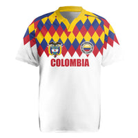 Custom Colombia Football Rugby Jersey Retro White Style