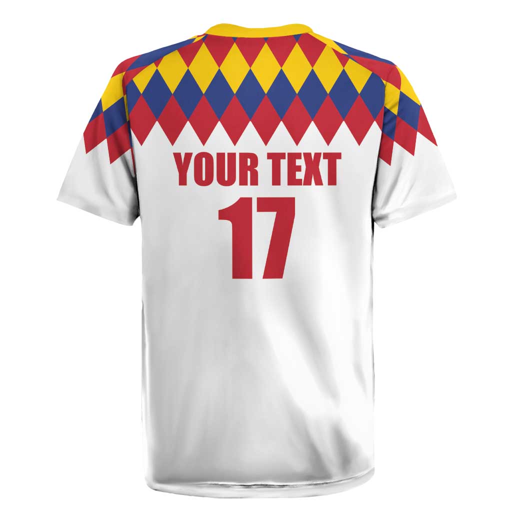 Custom Colombia Football Rugby Jersey Retro White Style