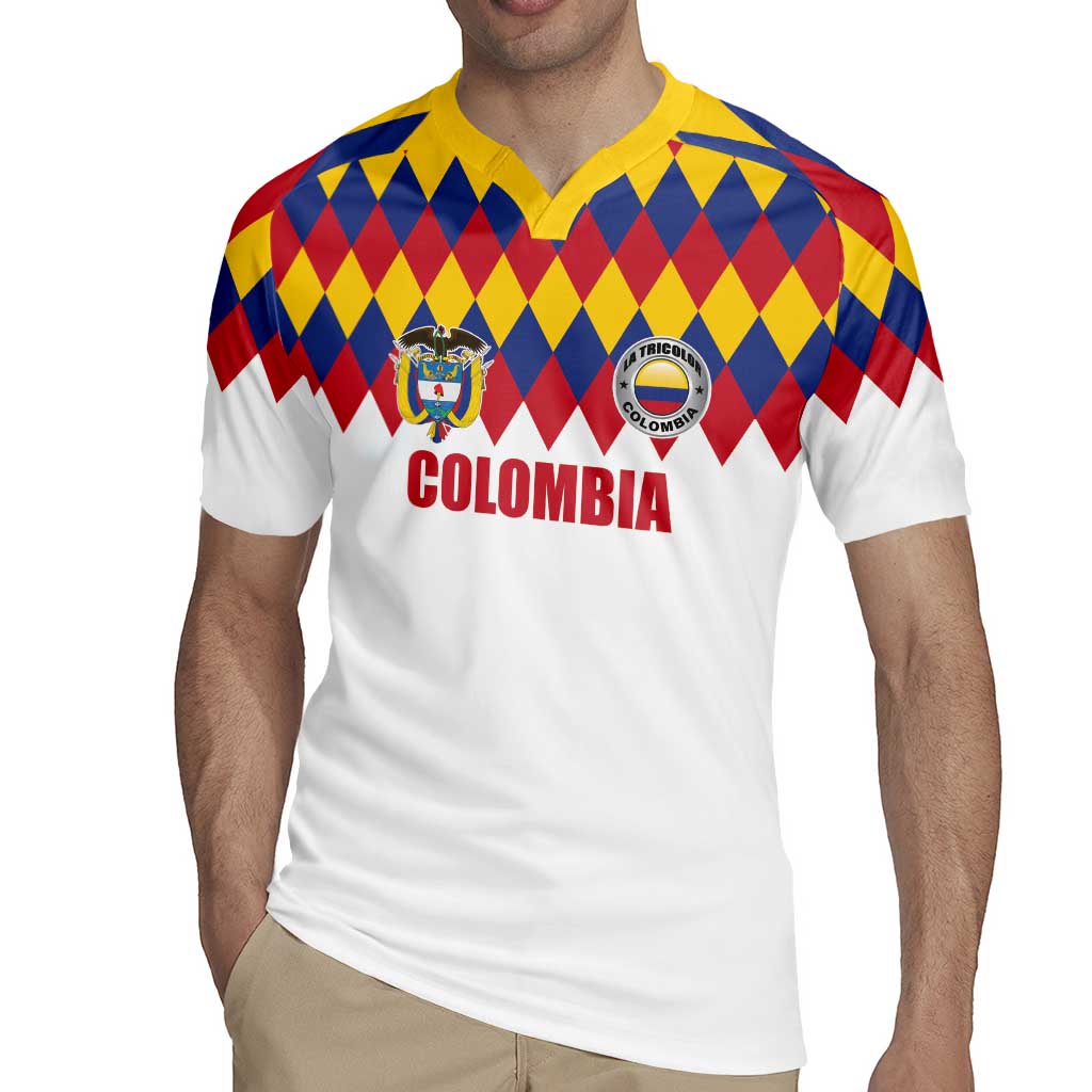 Custom Colombia Football Rugby Jersey Retro White Style