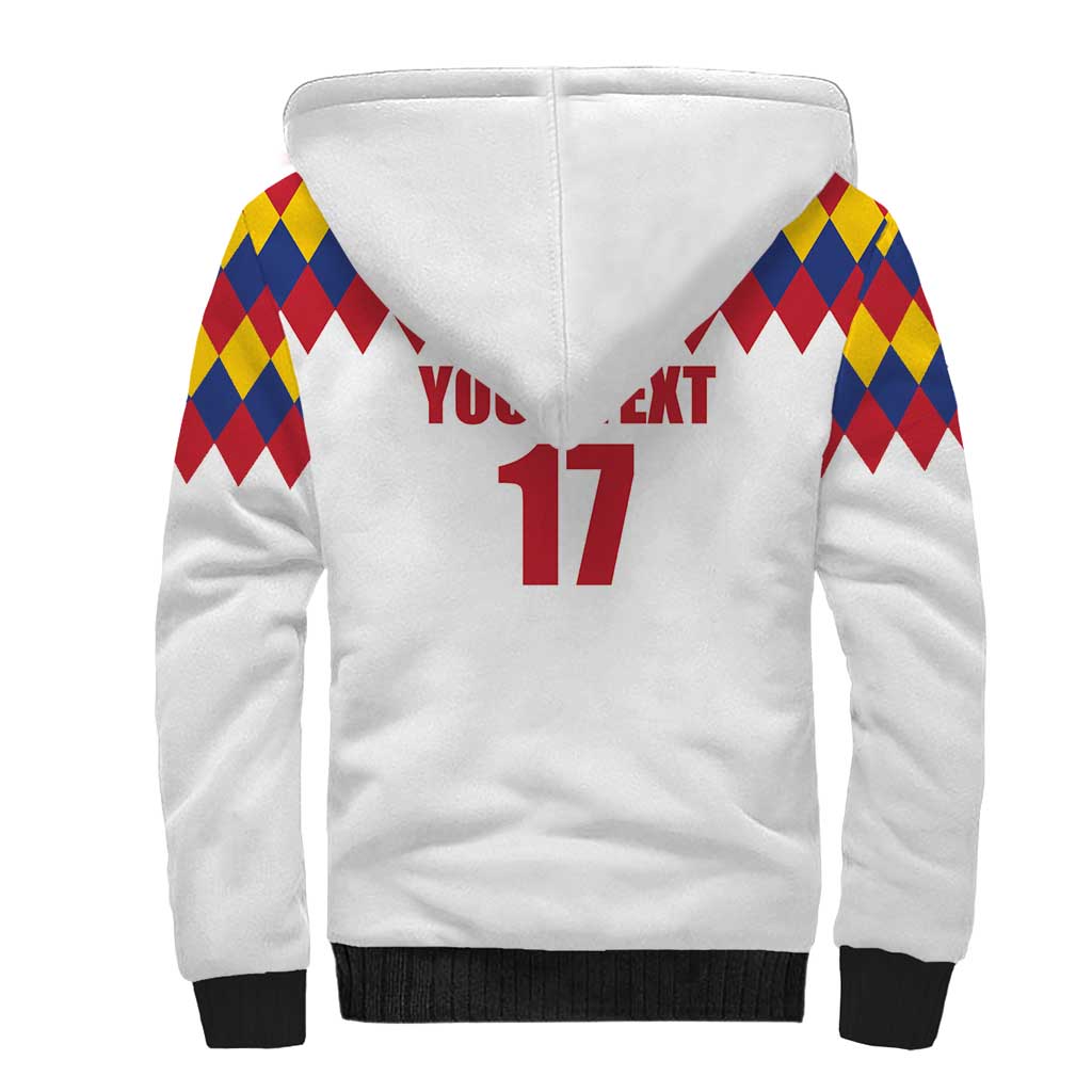 Custom Colombia Football Sherpa Hoodie Retro White Style
