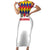 Custom Colombia Football Short Sleeve Bodycon Dress Retro White Style
