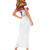 Custom Colombia Football Short Sleeve Bodycon Dress Retro White Style