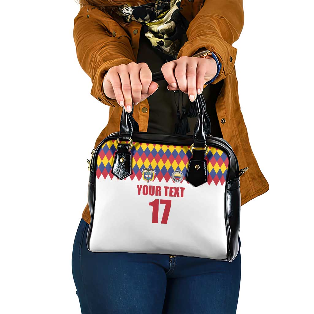 Custom Colombia Football Shoulder Handbag Retro White Style