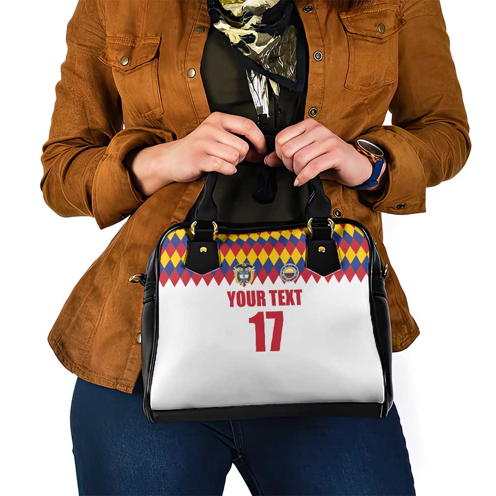 Custom Colombia Football Shoulder Handbag Retro White Style