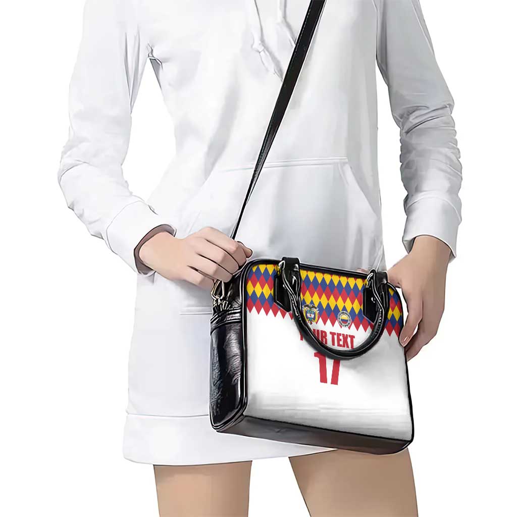 Custom Colombia Football Shoulder Handbag Retro White Style