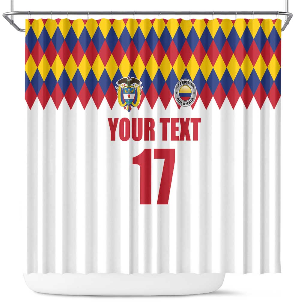 Custom Colombia Football Shower Curtain Retro White Style