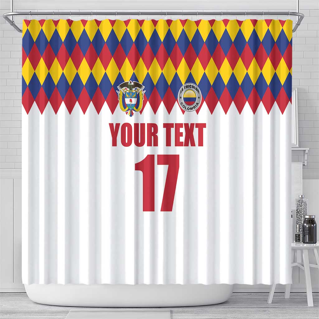 Custom Colombia Football Shower Curtain Retro White Style