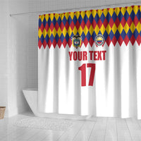 Custom Colombia Football Shower Curtain Retro White Style