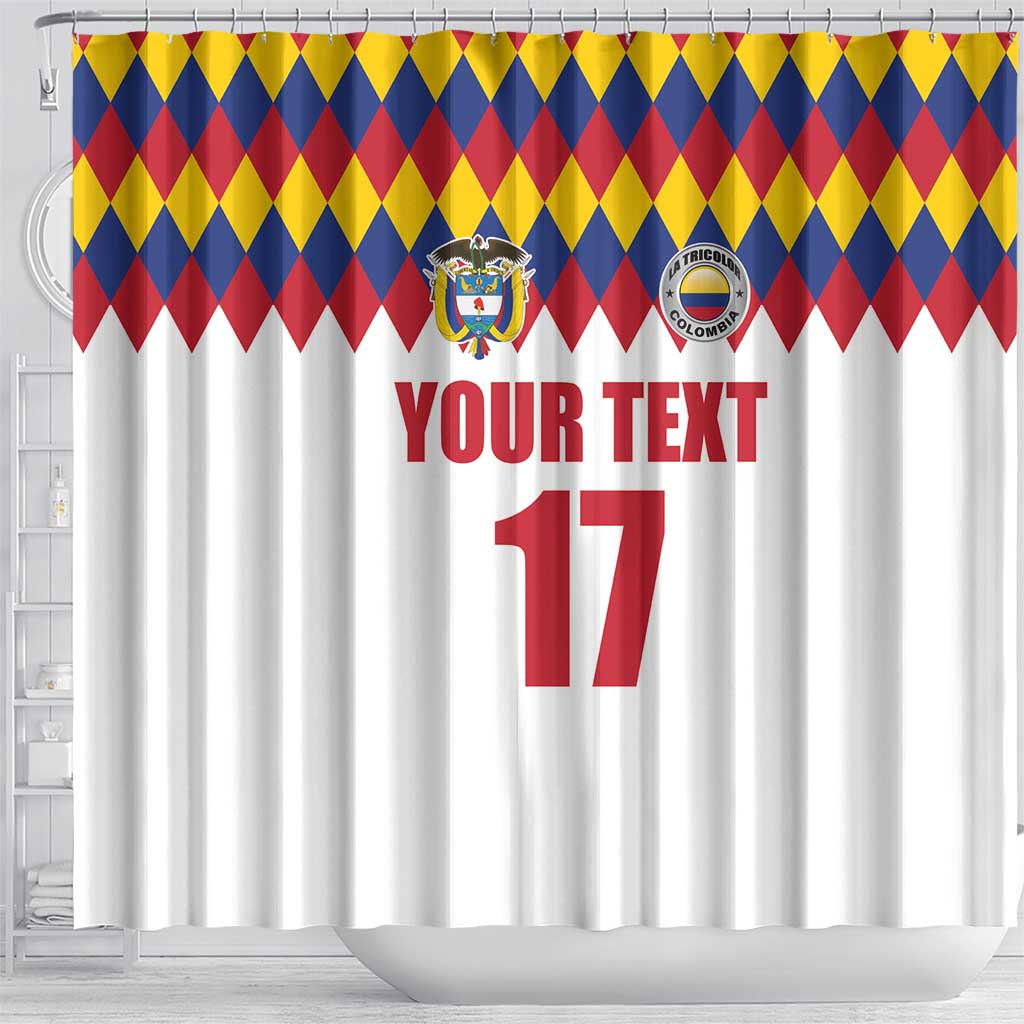 Custom Colombia Football Shower Curtain Retro White Style