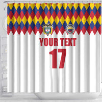 Custom Colombia Football Shower Curtain Retro White Style
