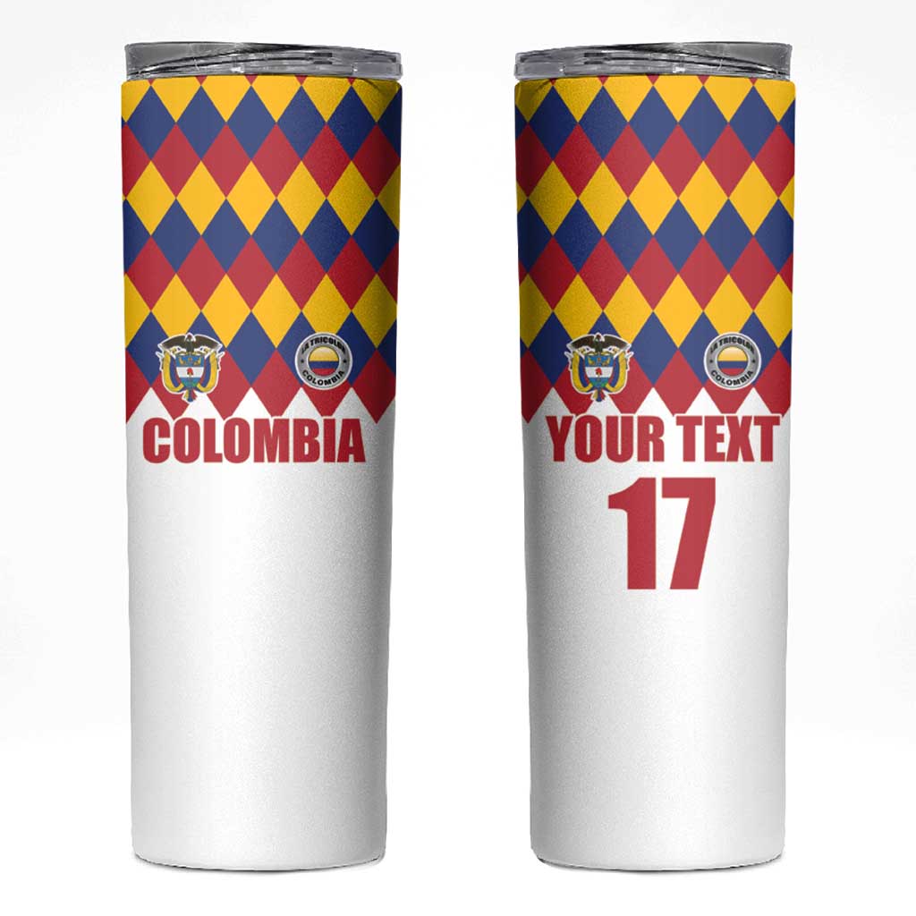 Custom Colombia Football Skinny Tumbler Retro White Style