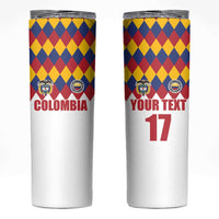Custom Colombia Football Skinny Tumbler Retro White Style