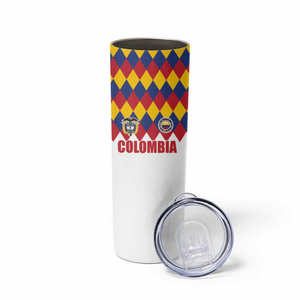 Custom Colombia Football Skinny Tumbler Retro White Style
