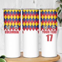 Custom Colombia Football Skinny Tumbler Retro White Style