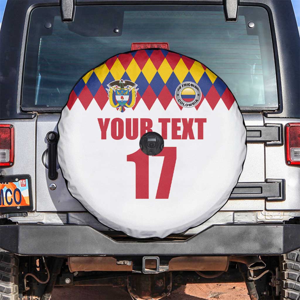 Custom Colombia Football Spare Tire Cover Retro White Style
