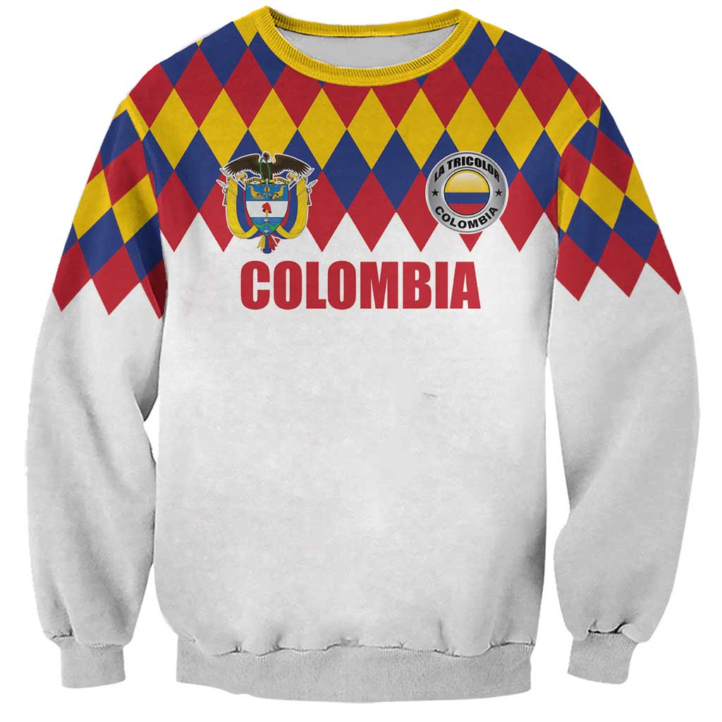Custom Colombia Football Sweatshirt Retro White Style