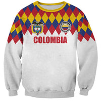Custom Colombia Football Sweatshirt Retro White Style
