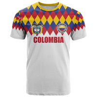 Custom Colombia Football T Shirt Retro White Style