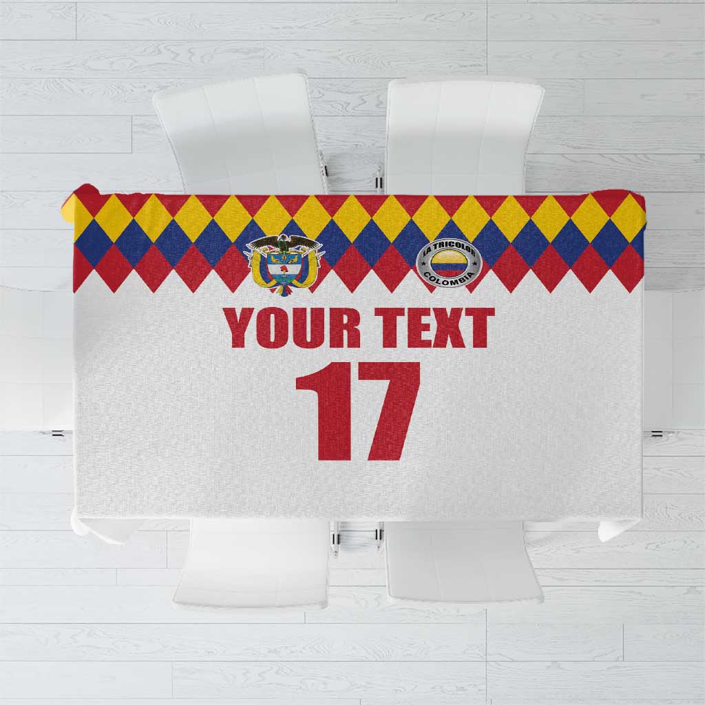 Custom Colombia Football Tablecloth Retro White Style