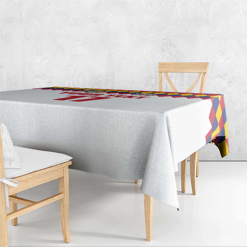 Custom Colombia Football Tablecloth Retro White Style