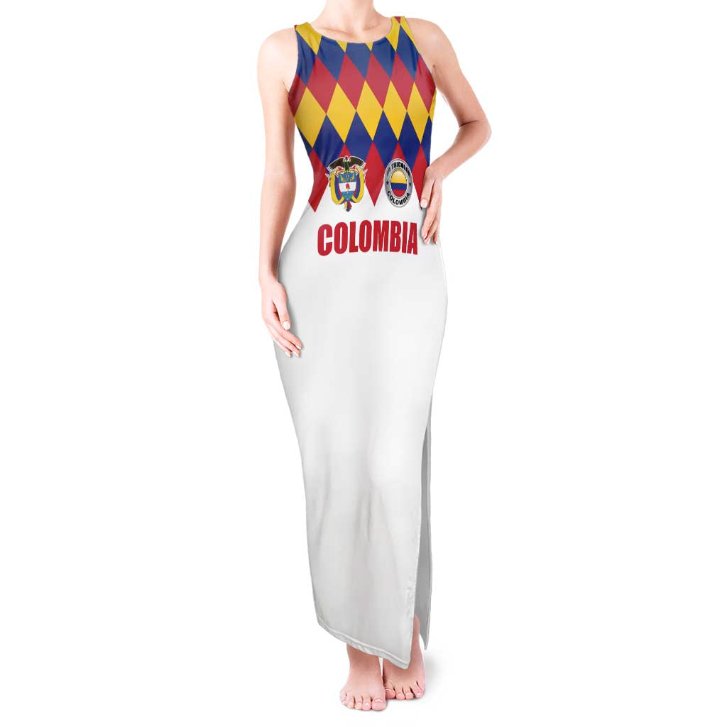 Custom Colombia Football Tank Maxi Dress Retro White Style