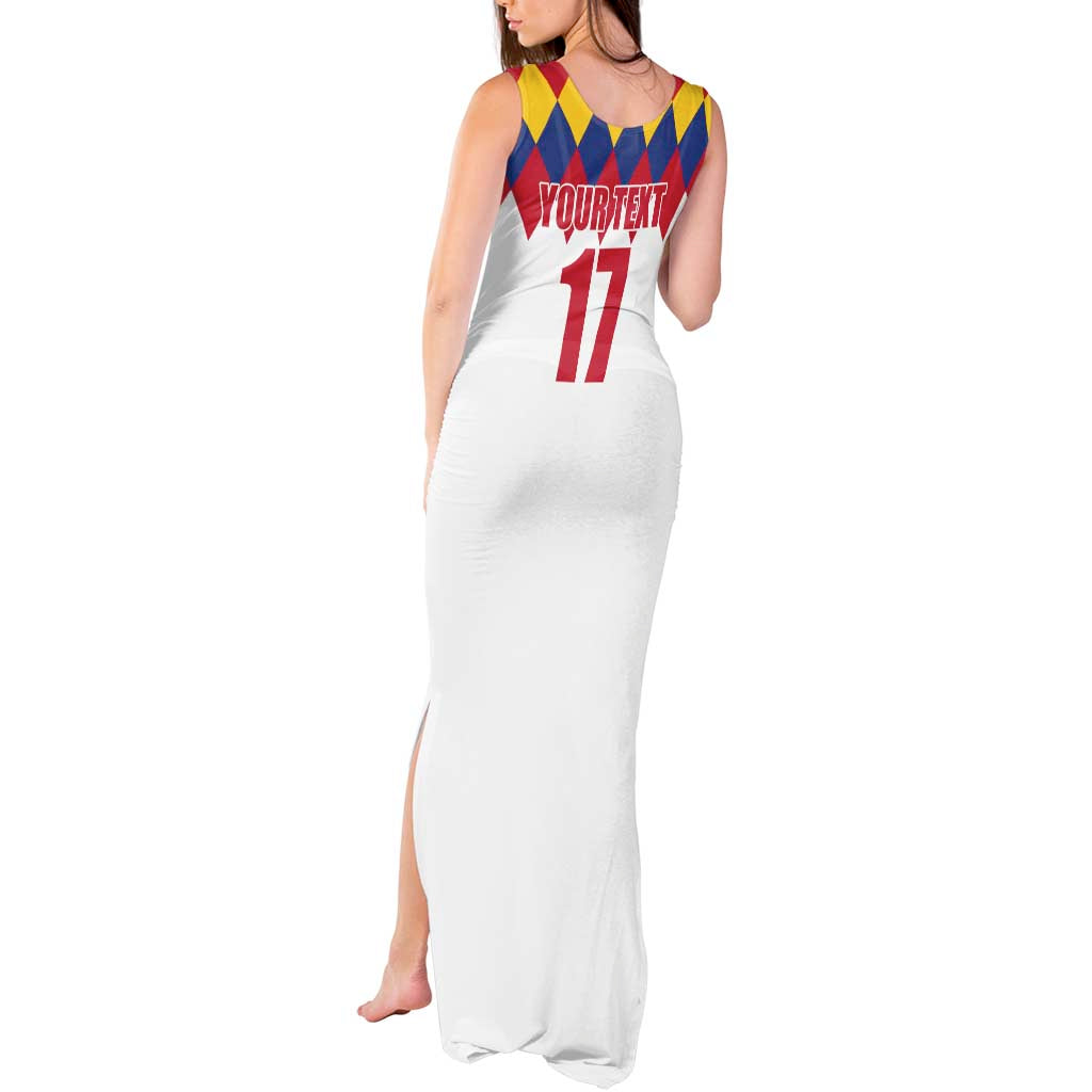 Custom Colombia Football Tank Maxi Dress Retro White Style