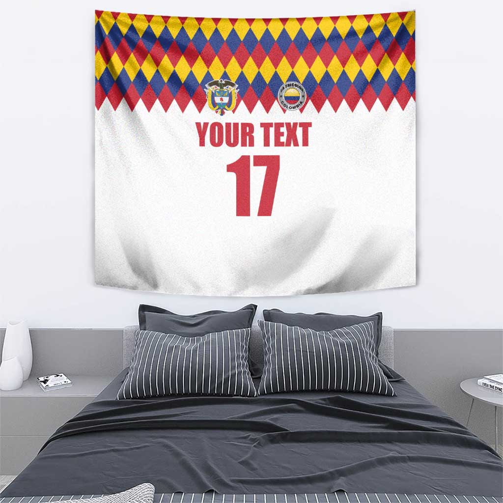 Custom Colombia Football Tapestry Retro White Style
