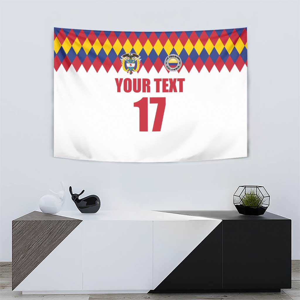 Custom Colombia Football Tapestry Retro White Style