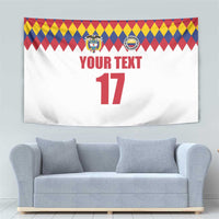 Custom Colombia Football Tapestry Retro White Style
