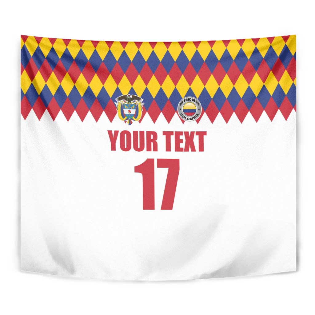Custom Colombia Football Tapestry Retro White Style