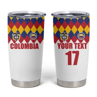 Custom Colombia Football Tumbler Cup Retro White Style